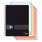 Oxford, Cahier A5 quadrillé 5 x 5, couvercle en plastique, 160 feuilles, 8 boîtes de couleur, carnet microperforé Noir