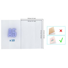 EXERZ A5 Protège-cahiers 10pcs (16x22cm) - transparentes résistantes à l'eau - Vestes de protection à enfiler pour ordinateur po
