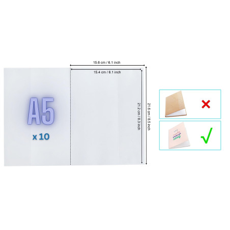 EXERZ A5 Protège-cahiers 10pcs (16x22cm) - transparentes résistantes à l'eau - Vestes de protection à enfiler pour ordinateur po