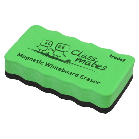 Effaceur magnétique Trodat pour tableau blanc - de couleur vert - Taille : 10,5 x 5,5 x 1,8 cm - idéal pour enlever toutes les m
