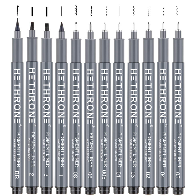 Hethrone Stylos de calligraphie, stylos de lettrage à la main et ensemble de calligraphie noire pour les débutants, écriture, si Hethrone Stylos de calligraphie, stylos de lettrage à la main et ensemble de calligraphie noire pour les débutants, écriture, si