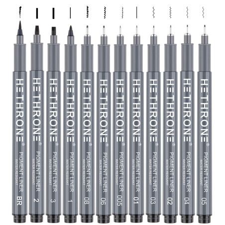 Hethrone Stylos de calligraphie, stylos de lettrage à la main et ensemble de calligraphie noire pour les débutants, écriture, si