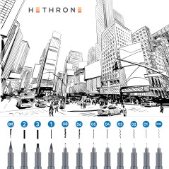 Hethrone Stylos de calligraphie, stylos de lettrage à la main et ensemble de calligraphie noire pour les débutants, écriture, si