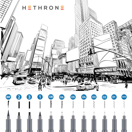 Hethrone Stylos de calligraphie, stylos de lettrage à la main et ensemble de calligraphie noire pour les débutants, écriture, si