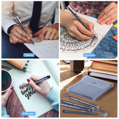 Hethrone Stylos de calligraphie, stylos de lettrage à la main et ensemble de calligraphie noire pour les débutants, écriture, si