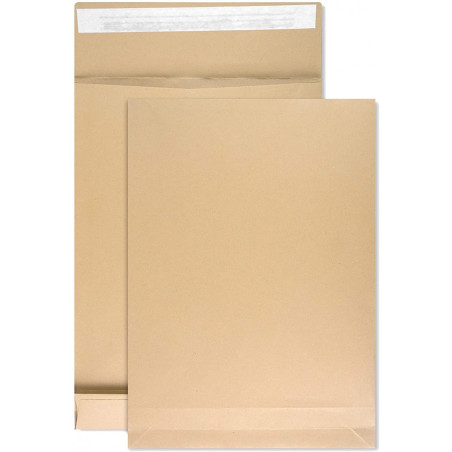 Netuno 50 pochettes d'expédition à soufflets brunes B4 250× 353 mm 130g pochettes à soufflets extensibles grandes enveloppes exp