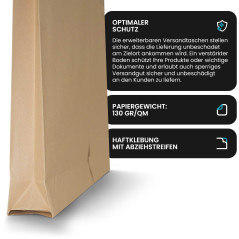 Netuno 50 pochettes d'expédition à soufflets brunes B4 250× 353 mm 130g pochettes à soufflets extensibles grandes enveloppes exp