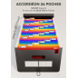 ABClife Trieur A4 26 Poches Avec Couvercle, Organiseur Documents Extensible Accordéon Avec Plastique Fichier