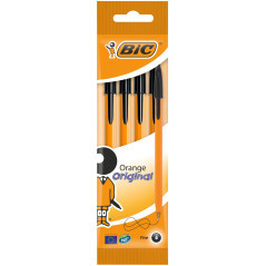 Bic - Orange - Pochette de 4 Stylos-billes - Noir