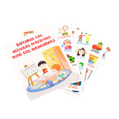 Smarfer - Pictogrammes magnétiques pour Tableau de Planification hebdomadaire - 50 pièces - Français - Enfants - Routine Quotidi