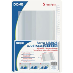 DOHE 91430 Pack de 5 couvertures de protection de livres et cahiers