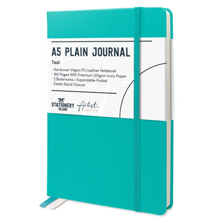 STATIONERY ISLAND Carnet de Notes A5 Non Ligné, Couverture Rigide Avec Papier Épais de Qualité Supérieure de 120 g/m², Carnet Vi