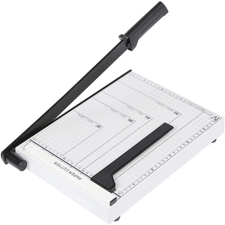 Voluker Massicot A4 Coupe-papier Capacité de Coupe 10 Feuilles de Papier pour Bureau, École, Loisirs Créatifs en Papier, Blanc