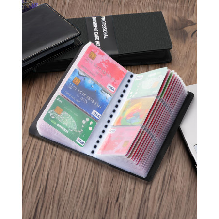 Zacro 240 Porte Cartes de Visite Carte de Livre PVC Cartes pour Ranger Fidélité Porte Carte de Crédit etc (Noir)