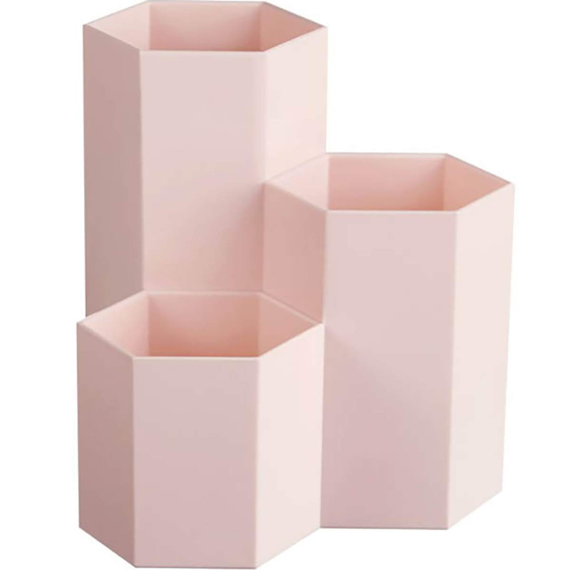 AhfuLife Pot Créatif Hexagonal Multifonction pour Ranger Pinceaux de Maquillage, Pinceaux, Stylos, Papeterie - Décoration de Bur