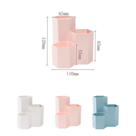 AhfuLife Pot Créatif Hexagonal Multifonction pour Ranger Pinceaux de Maquillage, Pinceaux, Stylos, Papeterie - Décoration de Bur