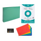 Classeur Pour Fiches + 100 Fiches Bristol A5 Quadrillées Perforées + 4 Intercalaires + 1 Index Adhésif Blumie (Vert Foncé) Classeur Pour Fiches + 100 Fiches Bristol A5 Quadrillées Perforées + 4 Intercalaires + 1 Index Adhésif Blumie (Vert Foncé)