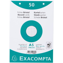 Classeur Pour Fiches + 100 Fiches Bristol A5 Quadrillées Perforées + 4 Intercalaires + 1 Index Adhésif Blumie (Vert Foncé)