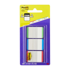 Post-It Marque-Pages Rigides, Moyen, 66 Onglets (25.4 mm x 38.1 mm) Rouge, Bleu et Vert - Pour Marquer, Surligner ou Codifier de