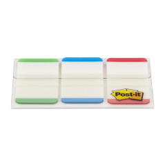 Post-It Marque-Pages Rigides, Moyen, 66 Onglets (25.4 mm x 38.1 mm) Rouge, Bleu et Vert - Pour Marquer, Surligner ou Codifier de