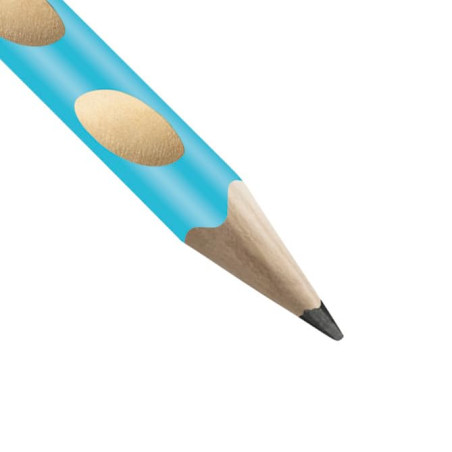 STABILO EASYgraph S - Crayon graphite ergonomique - Lot x 6 crayons papier - HB - bleu - Gaucher