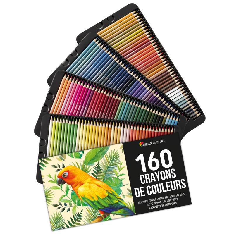 Zenacolor - Set de 160 Crayons de Couleur - Pour le Coloriage, Dessin, Croquis - Crayon pour Adulte, Enfant, Professionnel Zenacolor - Set de 160 Crayons de Couleur - Pour le Coloriage, Dessin, Croquis - Crayon pour Adulte, Enfant, Professionnel