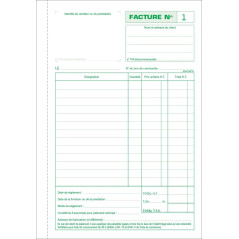 Exacompta - Réf- 3278E - Paquet de 10 manifolds FACTURES - avec mention TVA - 50 feuillets numérotés et autocopiants - duplicata