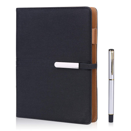 FOBOZONE Carnet de notes lignées A5, carnet de notes à 6 anneaux avec porte-stylo, 100 feuilles, bloc-notes, agenda, fournitures