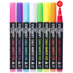 STATIONERY ISLAND Stylo Craie Pour Tableau Noir Effacable, Marqueur Craie Effacable, Feutre Craie pour le Verre Fenêtre, 3MM Lot