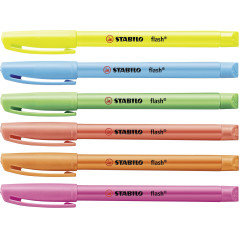 STABILO flash - Surligneur - Pochette x 6 surligneurs fluo - Coloris assortis