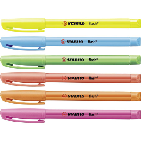 STABILO flash - Surligneur - Pochette x 6 surligneurs fluo - Coloris assortis