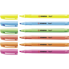 STABILO flash - Surligneur - Pochette x 6 surligneurs fluo - Coloris assortis