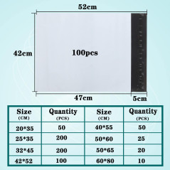 HVDHYY Enveloppe Plastique Expedition Grand Pochette Colis Vinted Emballage Envoie Colis Vetement Blanc 100pcs 42cmX52cm Sacs d'