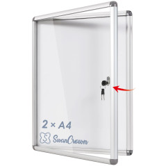 Swansea Tableau d'affichage Verrouillable Vitrine Affichage Tableau Blanc Vitrine magnétique avec cadre en aluminium 49 x 36 cm