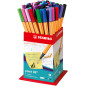 STABILO Stylo feutre pointe fine point 88 - Godet x 60 stylos feutres - Coloris assortis