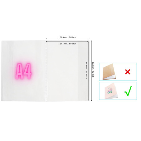 EXERZ A4 Couver-livre de cahier d'exercices transparent résistant à l'eau - Vestes de protection à enfiler pour ordinateur porta