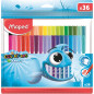 Maped - Feutres Ocean Color Peps -36 Feutres de Coloriage Encre Lavable - Pointe Moyenne Ogive Douce et Souple - Pochette Plasti Maped - Feutres Ocean Color Peps -36 Feutres de Coloriage Encre Lavable - Pointe Moyenne Ogive Douce et Souple - Pochette Plasti
