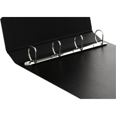 Classeur A3 Paysage Dos 55mm 4 Anneaux en D Couverture PVC Noir