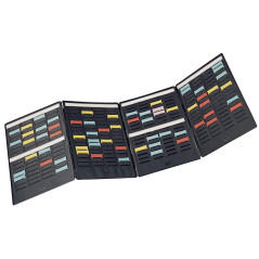 Nobo - Mini Planning à Fiches T, Portable, 17 Colonnes & 16 Fentes, Indice 1.5, Fiches T Multicolores Incluses, 3084200