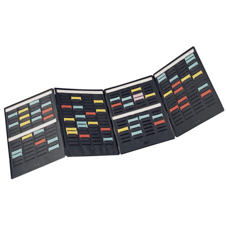 Nobo - Mini Planning à Fiches T, Portable, 17 Colonnes & 16 Fentes, Indice 1.5, Fiches T Multicolores Incluses, 3084200