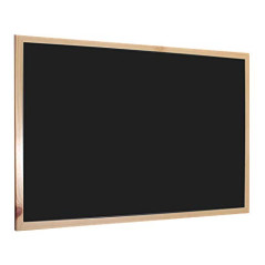 H HANSEL HOME - Tableau à Craie Noir avec cadre en bois naturel - 90X60 cm