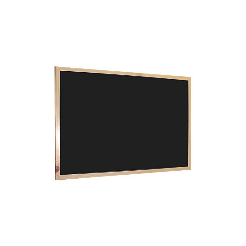 H HANSEL HOME - Tableau à Craie Noir avec cadre en bois naturel - 90X60 cm H HANSEL HOME - Tableau à Craie Noir avec cadre en bois naturel - 90X60 cm