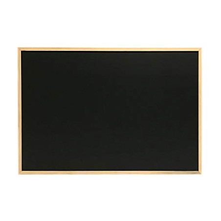 H HANSEL HOME - Tableau à Craie Noir avec cadre en bois naturel - 90X60 cm