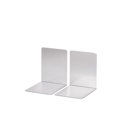 MAUL Serre-Livre en Aluminium (2 Pièces) 10 x 8 x 10 cm, Organisateur, Décoration pour l'Étagère, le Bureau et la Maison, Alumin