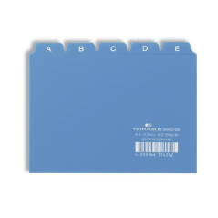 Durable 366006 Jeu de 25 Intercalaires avec onglets imprimés A Z format A6 Bleu