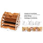 EXERZ Classeur En Bois 5 Niveaux Queue De Paon Pour Rangement De Bureau, Fournitures De Bureau, Document, Étudiant, École, Cahie EXERZ Classeur En Bois 5 Niveaux Queue De Paon Pour Rangement De Bureau, Fournitures De Bureau, Document, Étudiant, École, Cahie
