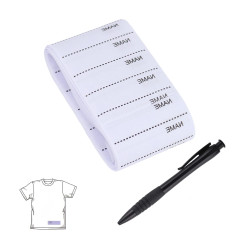 200Pcs Étiquettes Tissées,Inscriptible Étiquettes de vêtements Thermocollante,Lavables Etiquette de nom Personnalisée pour Garde