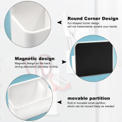 2 Pièces Porte-stylos Magnétiques, Porte-marqueurs, Pot à Stylos, Accessoires pour Tableau Blanc avec 2 Éponges pour Réfrigérate