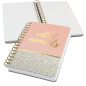 SIGEL JN601 Carnet de notes à spirale premium, 16,8 x 21,5 cm, pointillé, couverture rigide, motif petits pois, rose/noir/blanc/ SIGEL JN601 Carnet de notes à spirale premium, 16,8 x 21,5 cm, pointillé, couverture rigide, motif petits pois, rose/noir/blanc/