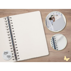 SIGEL JN601 Carnet de notes à spirale premium, 16,8 x 21,5 cm, pointillé, couverture rigide, motif petits pois, rose/noir/blanc/